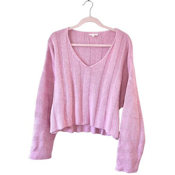 Bubblegum Pink Drop-Shoulder Sweater - Picture 1 of 6